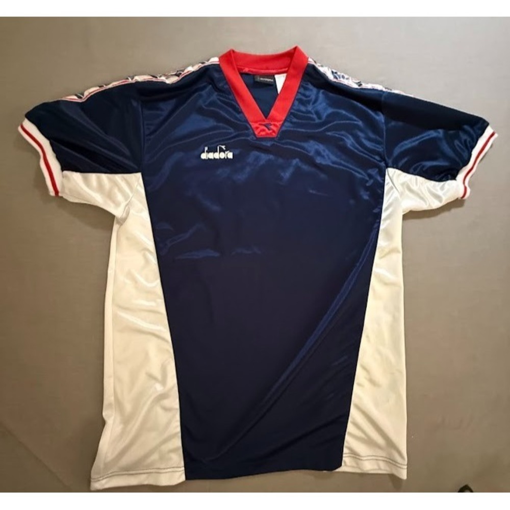 Vintage Diadora Julmisse #15 Jersey Mens Large BLue Short Sleeve Pullover 90s.